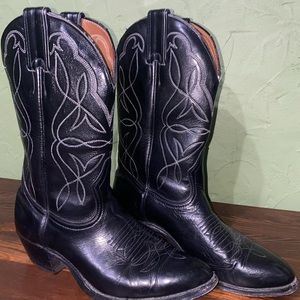 Boulet Western Vintage Leather Cowboy Boots Size 7